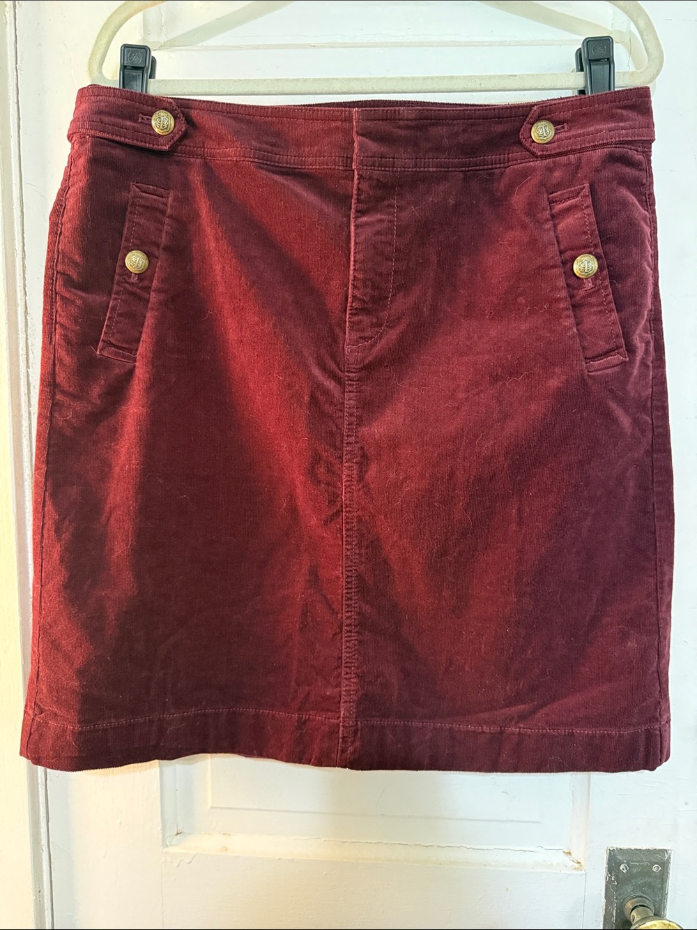 Talbots Corduroy Mini Skirt in Burgundy
